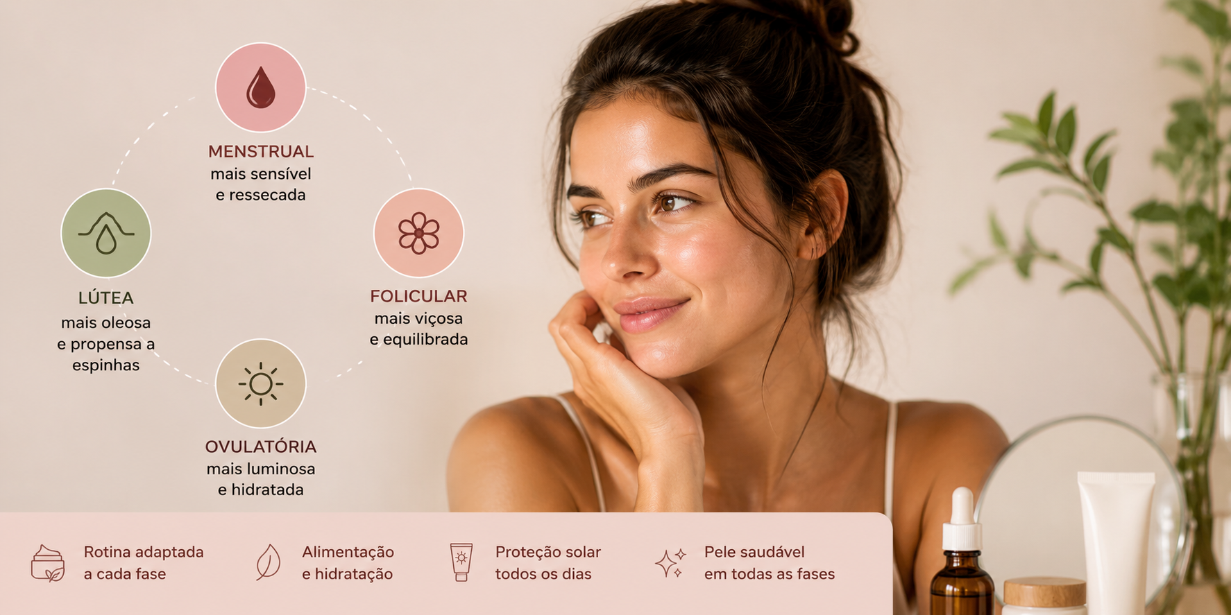 Sua pele muda ao longo do ciclo menstrual? Entenda o que acontece em cada fase